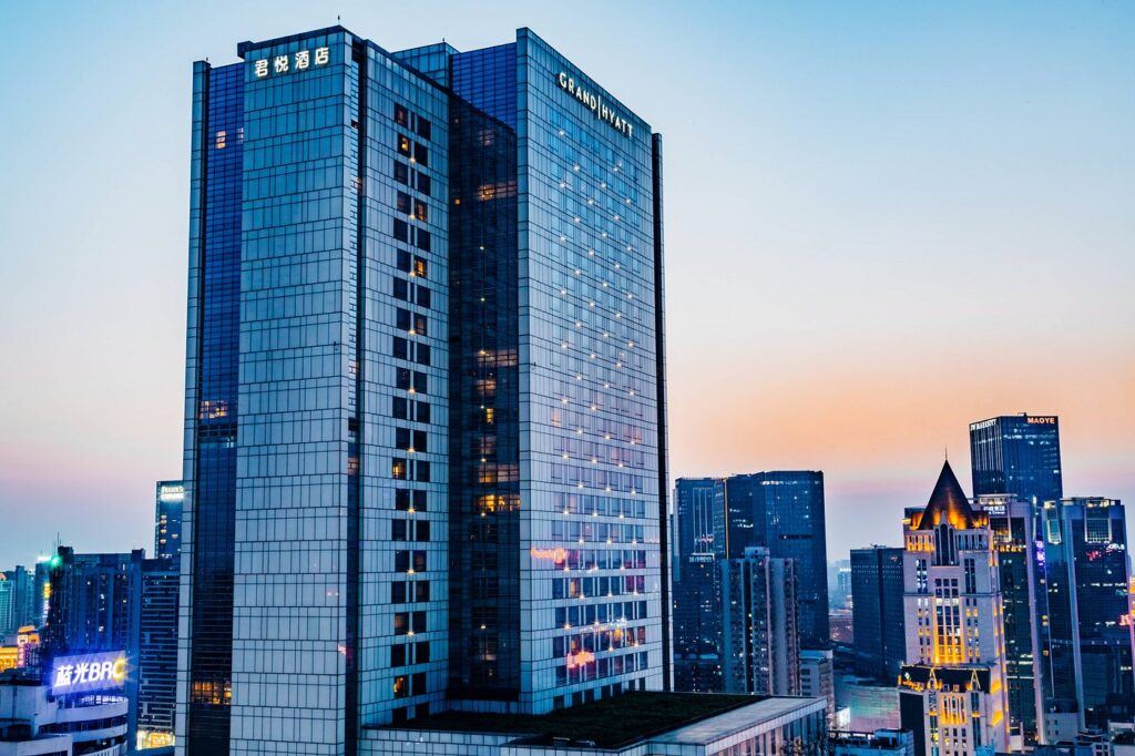 View of Chengdu hotel in city center