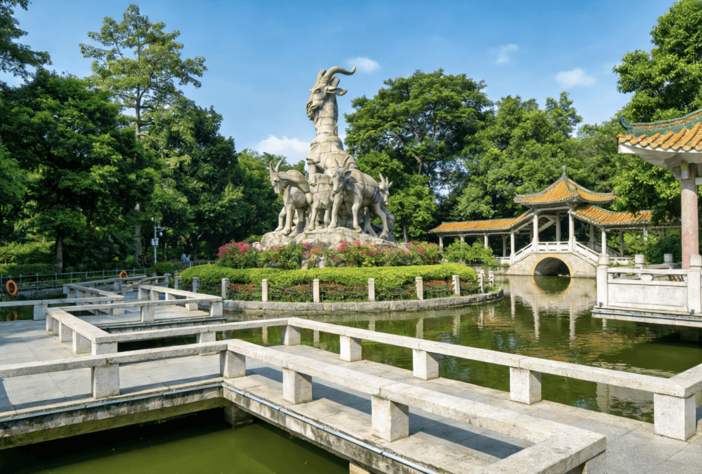 Yuexiu Park statue and gardens Guangzhou